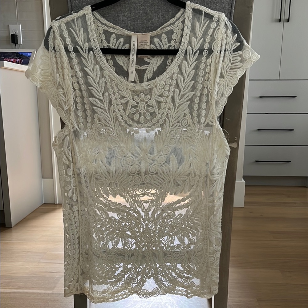 Elegant Cream Lace Top